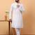 Blue chikankari embroidery cotton kurta with silk churidar pajama