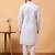 Blue chikankari embroidery cotton kurta with silk churidar pajama