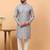 Blue chikankari embroidery cotton kurta with silk churidar pajama