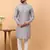 Blue chikankari embroidery cotton kurta with silk churidar pajama
