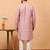 Blue chikankari embroidery cotton kurta with silk churidar pajama by treemoda