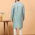 Blue chikankari embroidery cotton kurta with silk churidar pajama