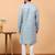Blue chikankari embroidery cotton kurta with silk churidar pajama