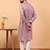 lavender chikankari embroidery cotton kurta with aligarh pajama