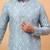Blue chikankari embroidery cotton kurta with silk churidar pajama