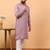 lavender chikankari embroidery cotton kurta with aligarh pajama
