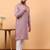 lavender chikankari embroidery cotton kurta with aligarh pajama