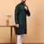 green chikankari embroidery cotton kurta  with aligarh pajama