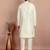 Art silk cream kurta pyjama set with silk thread embroidered by treemoda
