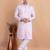 Elegant pastel pink embroidered kurta pajama set for men by treemoda