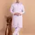 Elegant pastel pink embroidered kurta pajama set for men by treemoda