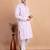 Elegant pastel pink embroidered kurta pajama set for men by treemoda