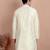 Art silk cream kurta with silk thread embroidered