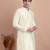 Art silk cream kurta with silk thread embroidered
