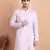 Elegant pastel pink embroidered kurta for men