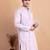 Elegant pastel pink embroidered kurta for men