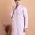 Elegant pastel pink embroidered kurta for men