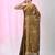 Metallic tissue saree with ethnic motifs and golden border