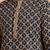 Elegant navy blue kurta with yellow thread embroidered geometric pattern & embellished neckline