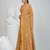 Beige tissue saree with ethnic motifs and golden border