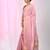 Baby pink tissue saree with ethnic motifs and golden border