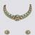 Gold plated green stone choker necklace set