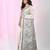 Off white tussar silk madhubani kantha saree with black thread work