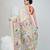 Handcrafted off white tussar silk kantha saree with traditional thread work