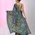 Bottle green silk blend kantha stitch saree with multicolor thread work
