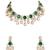 Gold plated green stone choker necklace set