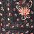 Black silk blend kantha stitch saree with multicolor thread work