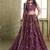wine butterfly net thread sequence lehenga choli