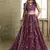 wine butterfly net thread sequence lehenga choli