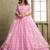 baby pink butterfly net thread sequence lehenga choli