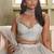 off white butterfly net thread sequence lehenga choli