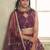 wine butterfly net thread sequence lehenga choli