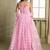 baby pink butterfly net thread sequence lehenga choli