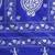 Blue silk blend kantha stitch saree with paisley & floral pattern