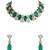 Gold plated green stone choker necklace set