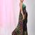 Black silk blend kantha stitch saree with multicolor thread work