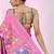 Pink silk blend kantha stitch saree with multicolor thread work