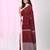 Red cotton saree with white border and woven patterns