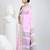 Elegant pink cotton saree with intricate border design