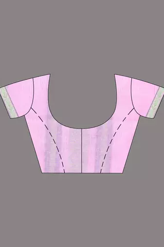 Elegant pink cotton saree with intricate border design