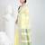 Elegant yellow cotton saree with intricate border design