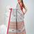 Elegant grey cotton saree with red border & woven motifs