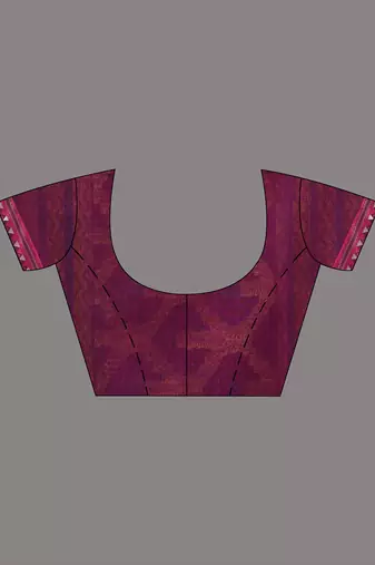 Magenta and pink cotton saree with traditional woven border