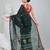 Green handwoven cotton saree with red border and traditional motifs