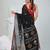 Black handwoven cotton saree with red border and traditional motifs