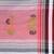 White & black striped cotton saree with red accents and stripe pattern
